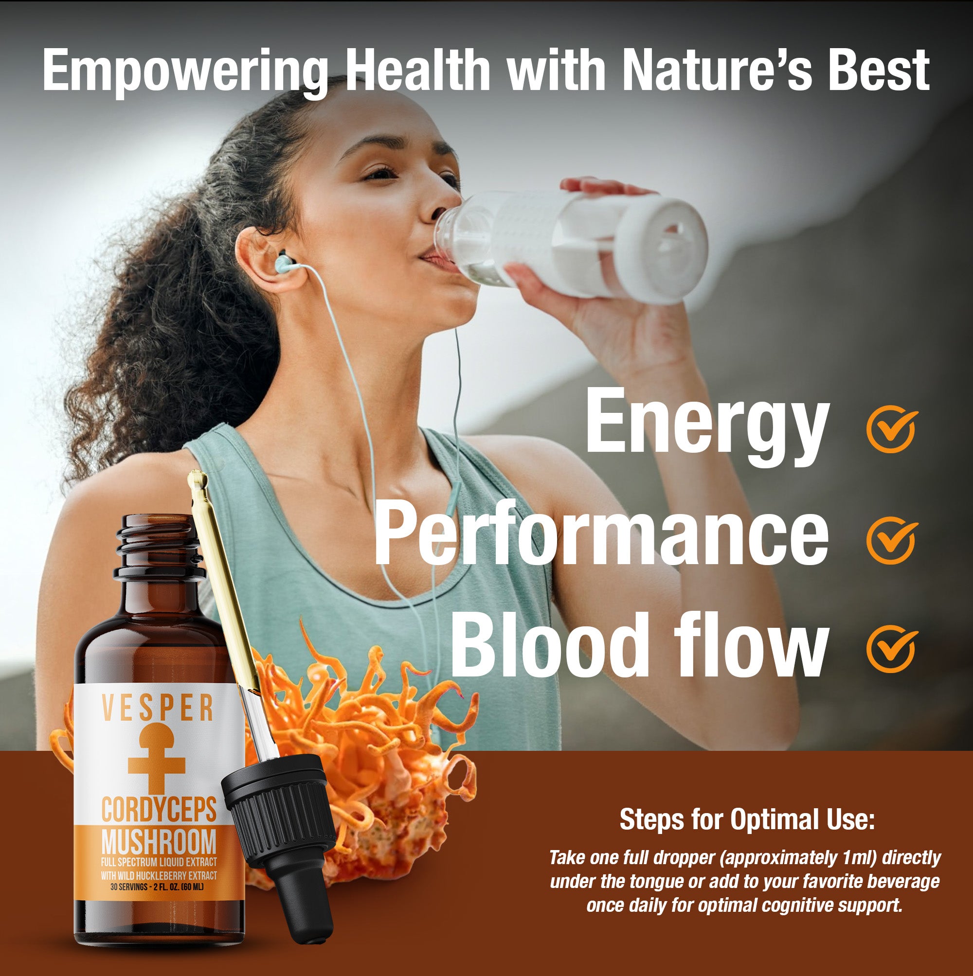 cordyceps extract, best mushroom for energy, mushroom for bloodflow, energy supplement, replace caffeine