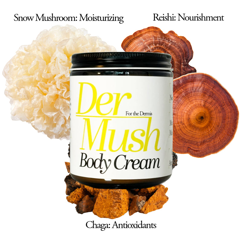 Dermush body cream four oz tremella, reishi, chaga topical benefits