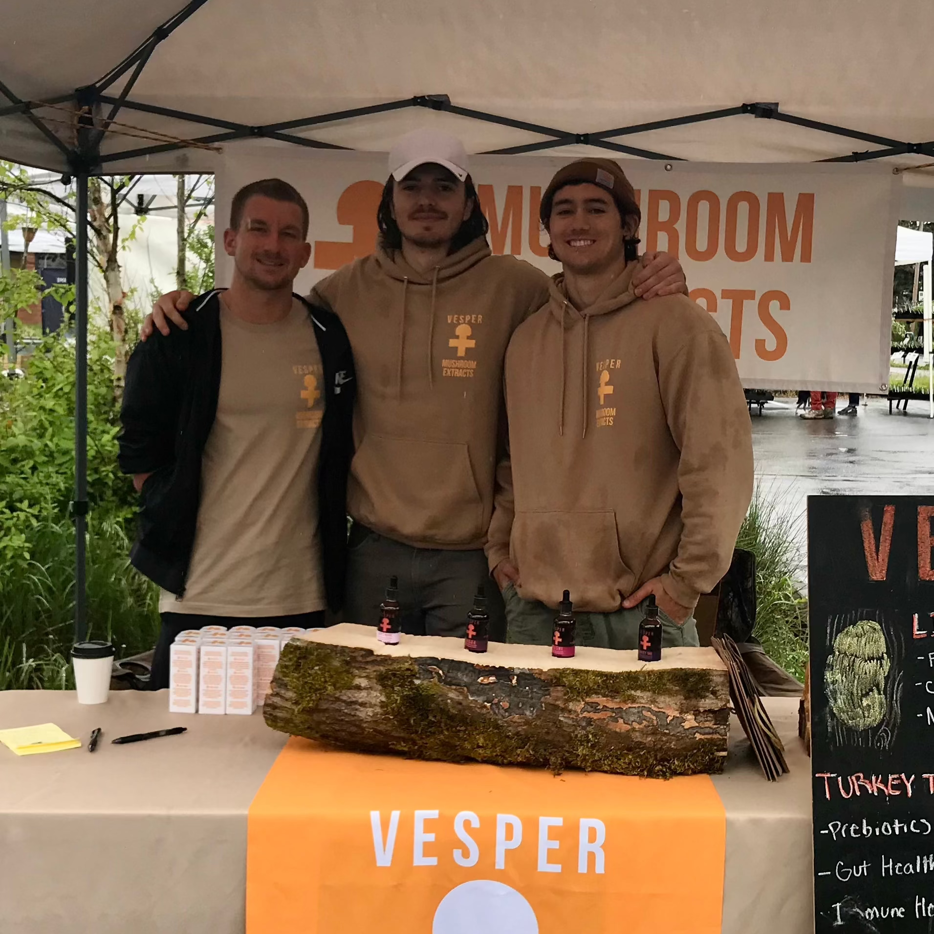 Sawyer Jensen (friend),  Hunter Allan, Jake Stoutco-founders of Vesper Mushrooms