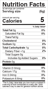 Spour Mushroom Coffee powder mix nutrient facts