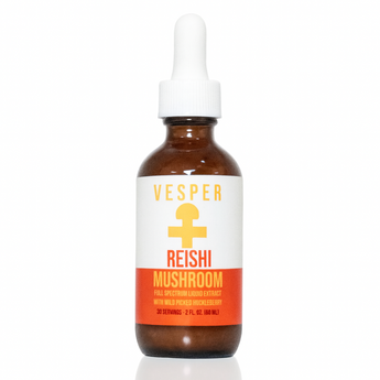 A 2 fl. oz. reishi extract dropper bottle - reishi for rest, anxiety, add to beverage, take under the tongue