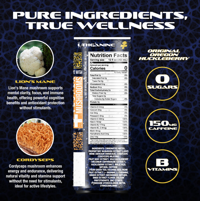 myco energy, energy drink nutrition, lions mane energy drink, cordyceps energy drink, energy drink for focus, healthy energy drink