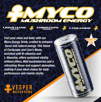 myco energy, lions mane energy drink, all-usa energy drink, mushroom energy, liquid mushrooms, cordyceps energy drink, energy drink for focus, healthy energy drink
