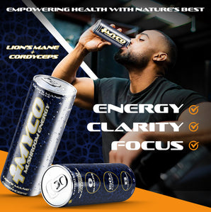 myco energy, lions mane energy drink, cordyceps energy drink, energy drink for focus, healthy energy drink