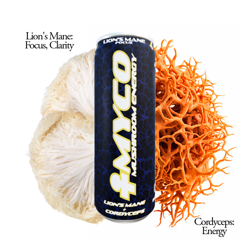 myco energy, lions mane energy drink, cordyceps energy, lion's mane adhd, cordyceps energy drink, energy drink for focus, healthy energy drink