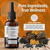 Chaga liquid mushrooms extract nutrition and info- best mushroom for inflammation