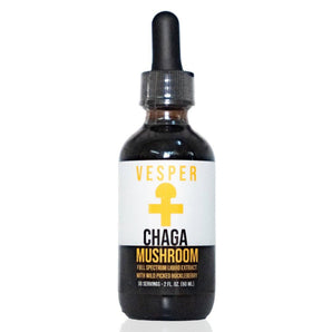 Chaga Liquid Double Extract with Wild Huckleberries 2oz./60M - VESPER MUSHROOMSSingle Mushroom ExtractsVESPER MUSHROOMS